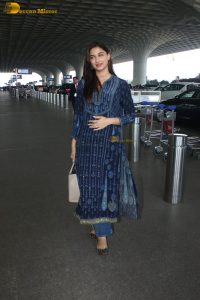 Bollywood actress Saiee Manjrekar gorgeous in a blue salwar