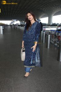 Bollywood actress Saiee Manjrekar gorgeous in a blue salwar