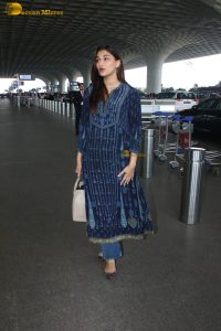 Bollywood actress Saiee Manjrekar gorgeous in a blue salwar