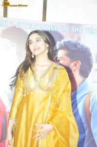 actress Saiee Manjrekar beautiful in a yellow salwar suit