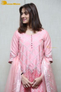 Actress Saiee Manjrekar in a pink dress