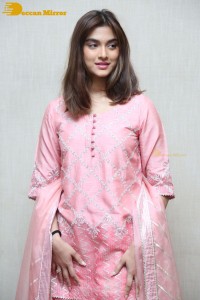 Actress Saiee Manjrekar in a pink dress