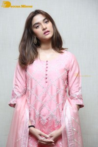 Actress Saiee Manjrekar in a pink dress