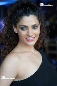 Actress Saiyami Kher in black dress