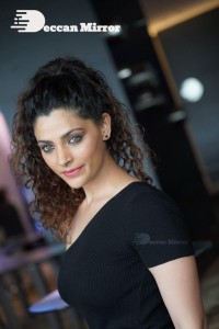 Actress Saiyami Kher in black dress