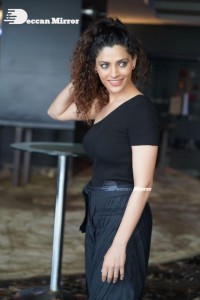 Actress Saiyami Kher in black dress