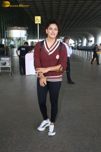 actress Saiyami Kher cute in a reddish brown top