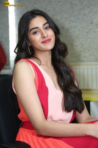 Actress sakshi vaidya in a sleeveless dress posing for pictures