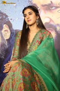 actress sakshi vaidya in a salwar suit dress attending a movie function