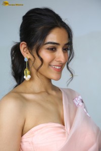 actress sakshi vaidya cute looks in a shoulderless blouse and saree