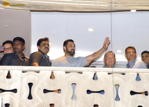 Salman Khan waves to his fans from his house on his 58th birthday