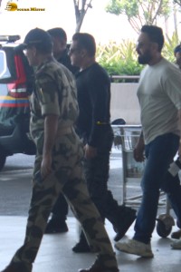 Actor Salman Khan spotted at Mumbai Airport with extra security on April 19, 2024