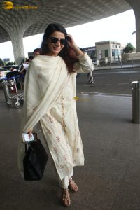 Indian actress samantha in a white salwar dress
