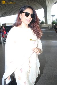 Indian actress samantha in a white salwar dress