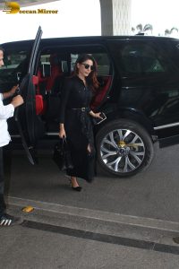 telugu actress Samantha spotted at mumbai airport in a black dress