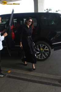 telugu actress Samantha spotted at mumbai airport in a black dress