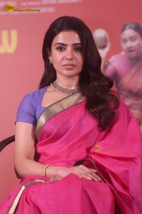 actress samantha beautiful in a pink saree