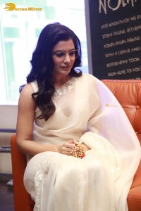 Samantha Ruth Prabhu in a white saree promoting her film