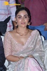 Samyuktha Menon in a light pink saree