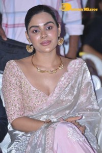 Samyuktha Menon in a light pink saree