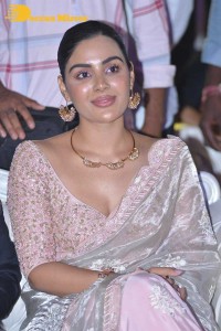 Samyuktha Menon in a light pink saree