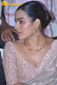 Samyuktha Menon in a light pink saree