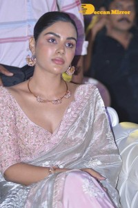 Samyuktha Menon in a light pink saree