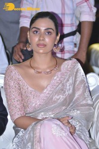 Samyuktha Menon in a light pink saree