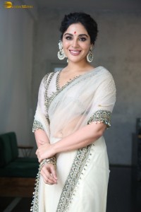 Samyuktha Menon regal traditional look in a white saree