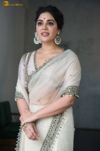 Samyuktha Menon regal traditional look in a white saree