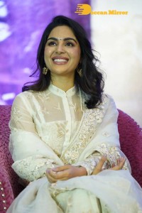 Actress Samyuktha Menon in a white salwar kameez