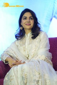 Actress Samyuktha Menon in a white salwar kameez