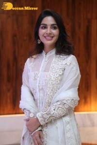 Actress Samyuktha Menon in a white salwar kameez