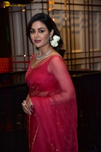actress samyuktha menon in a red saree