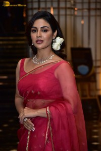 actress samyuktha menon in a red saree