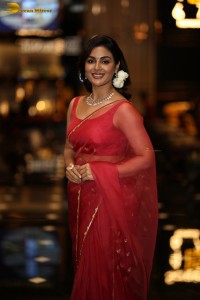 actress samyuktha menon in a red saree