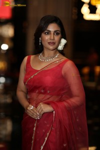actress samyuktha menon in a red saree