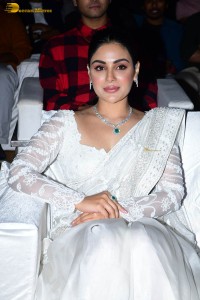 actress samyuktha menon in a white saree attending a movie event