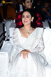 actress samyuktha menon in a white saree attending a movie event