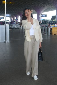 actress and bigg boss winner sana makbul in a trendy outfit spotted at airport