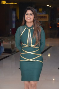 Telugu Actress Sanjana Anand in a green dress