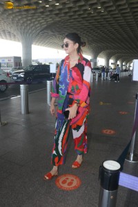 indian actress and model sanjana sanghi in a colorful attire