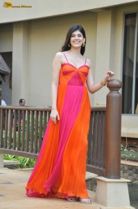 model and actress Sanjana Sanghi gorgeous looks in a red dress