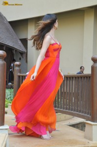 model and actress Sanjana Sanghi gorgeous looks in a red dress