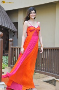 model and actress Sanjana Sanghi gorgeous looks in a red dress