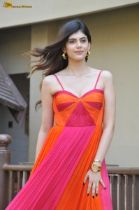 model and actress Sanjana Sanghi gorgeous looks in a red dress