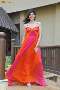 model and actress Sanjana Sanghi gorgeous looks in a red dress