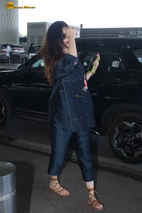 actress Sanjana Sanghi looking cute at mumbai airport in a chic look