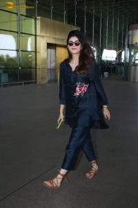 actress Sanjana Sanghi looking cute at mumbai airport in a chic look