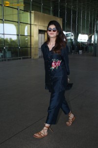 actress Sanjana Sanghi looking cute at mumbai airport in a chic look